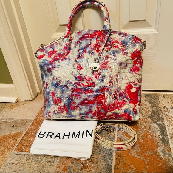 🇺🇸LOWEST PRICE! BRAHMIN Large Duxbury VALOR Melbourne Croc Embossed Leather. - Picture 5 of 16